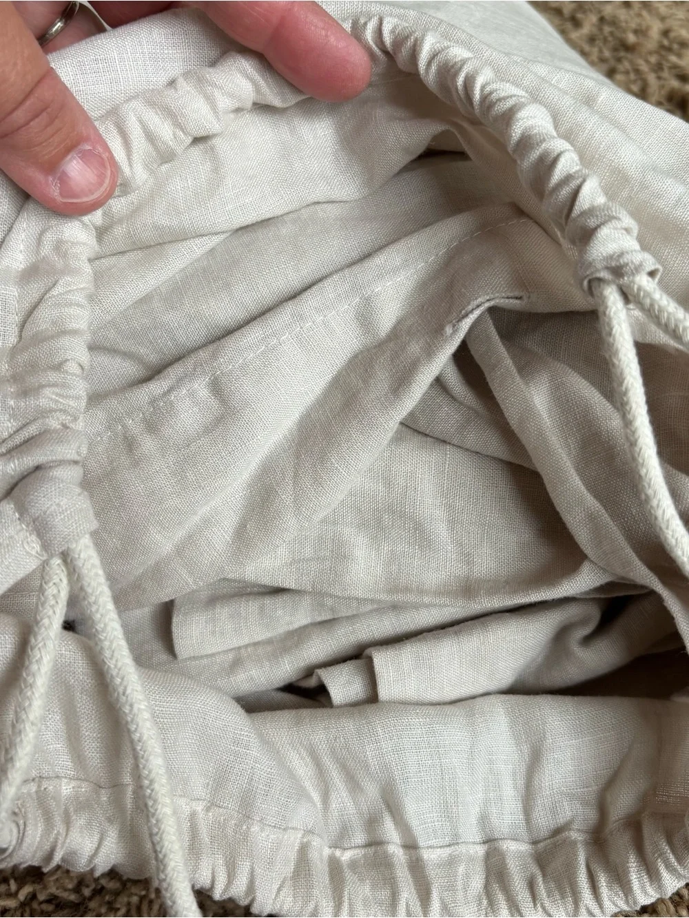 Quince European Linen Duvet Cover Full/Queen Sand Color